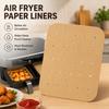 Air Fryer Paper Liners, Rectangular Brown Perforated 20 X 14 Cm Baking Paper for Basket Cooking and Kitchen Cleanup
