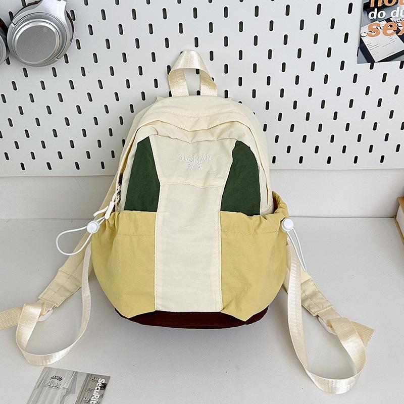 Leisure college style student contrasting nylon cloth backpack women s new fashion travel small backpack