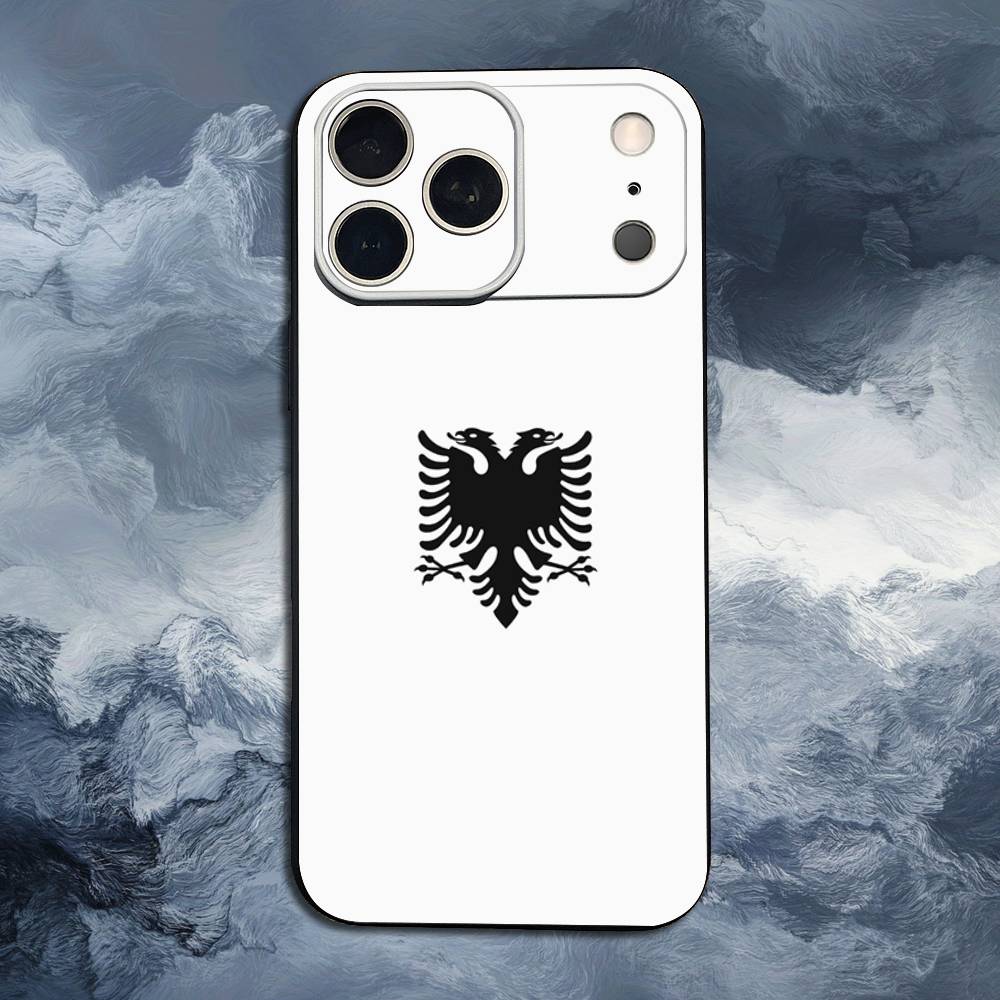 A-Albania F-Flag-ES For iPhone 13,16,11,14,17,12,15,Plus,Pro Max,XS,X,XR,SE,Mini,8,7,Phone Case Soft Silicone Black