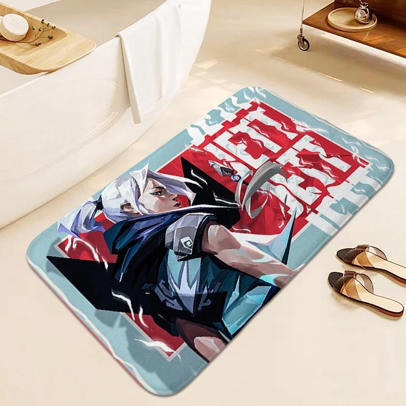 Digital Print Bathroom Mat Valorants Carpet for Bedroom Outdoor Entrance Doormat Sleeping Room Rugs Room Decorating Items