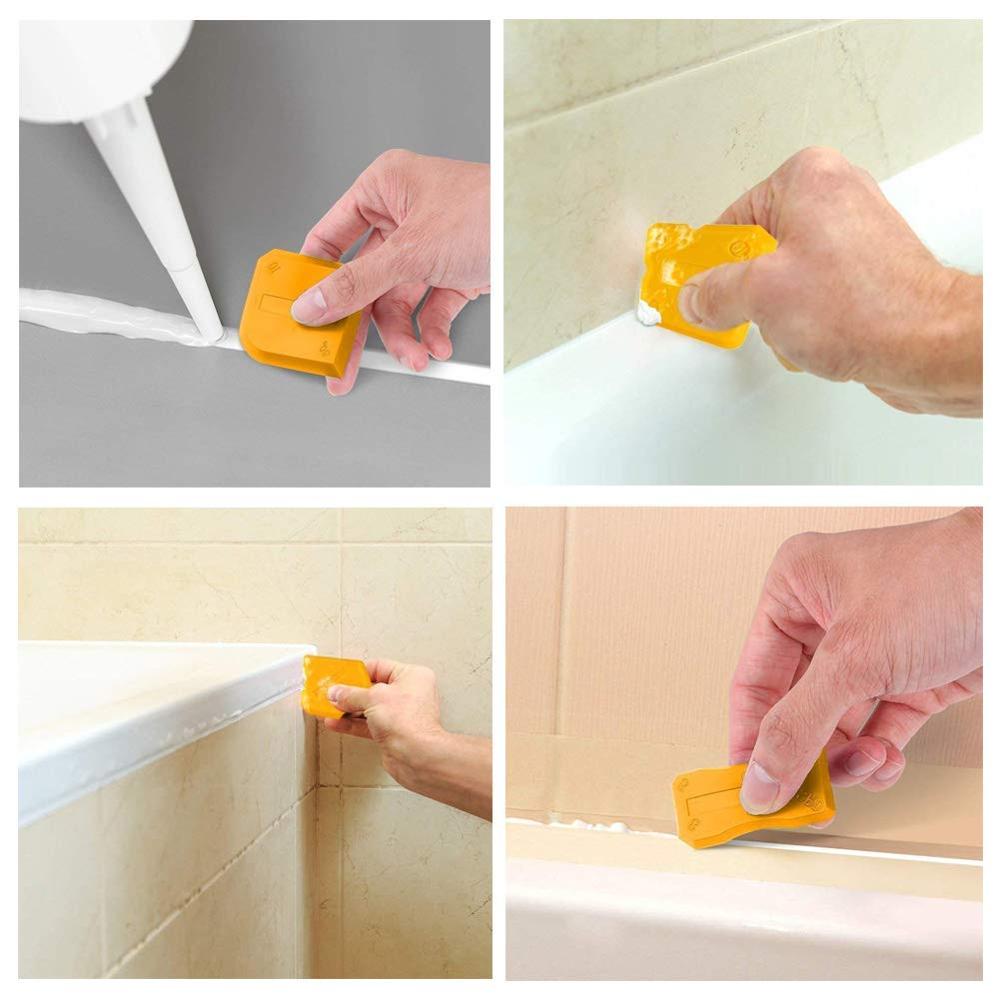 17 Pieces Caulking Tool Kit Silicone Sealant Finishing Tool Grout Scraper Caulk Remover and Caulk Nozzle
