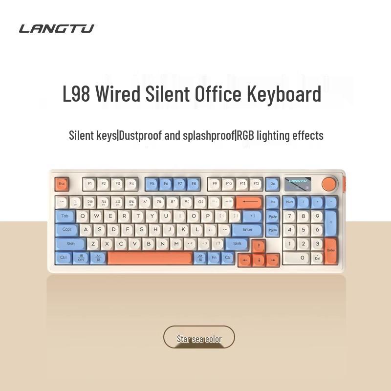 L98 Silent Wired Keyboard & Mouse Set - Stylish RGB Design for Girls, Office, and Gaming Use