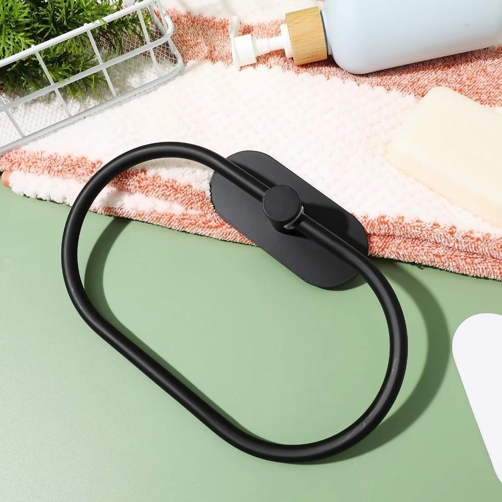 Rustproof Towel Ring Hook Wall Mounted Self-adhesive Towel Holder Hand Towel Holder  Bedroom Use