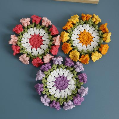 Maiglöckchen-Untersetzer, handgehäkelt, hitzebeständig, für Tassen, Kaffee und Tee, 11,9 cm, handgefertigt, dekorative Getränkematte, Heimdekoration