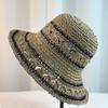 ins large brim straw hat summer beach vacation breathable sunscreen hat women's UV protection sunshade fisherman hat