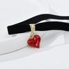 Gothic Velvet Heart Pendant Choker, Halloween Heart Shape Neck Collar Jewelry