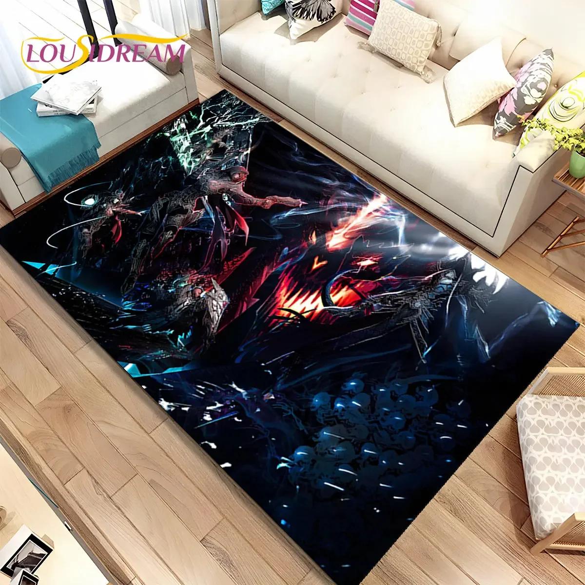 3D HD Diablo Game Gamer Cartoon Vloerkleed, Tapijt voor Thuis Woonkamer Slaapkamer Bank Deurmat Decor, Kinderspeel Antislip Vloermat 80*120cm