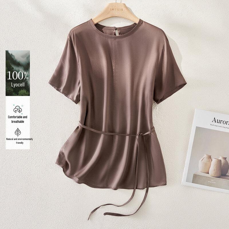 IHIMI Women s French Resort Lyocell Short-Sleeve Shirt M