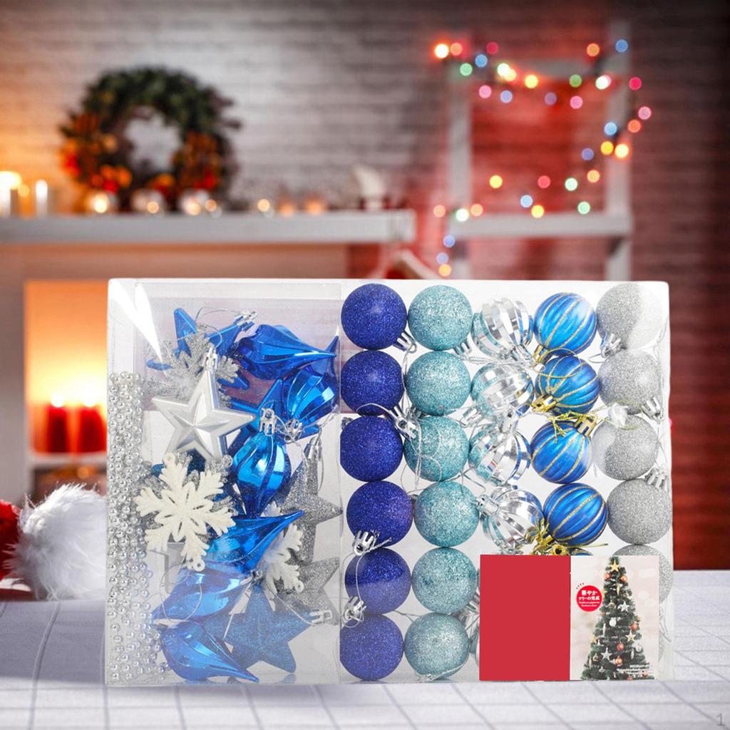 53 Pieces Christmas Ball Ornament Tree Hanging Charm Pendant for Festival
