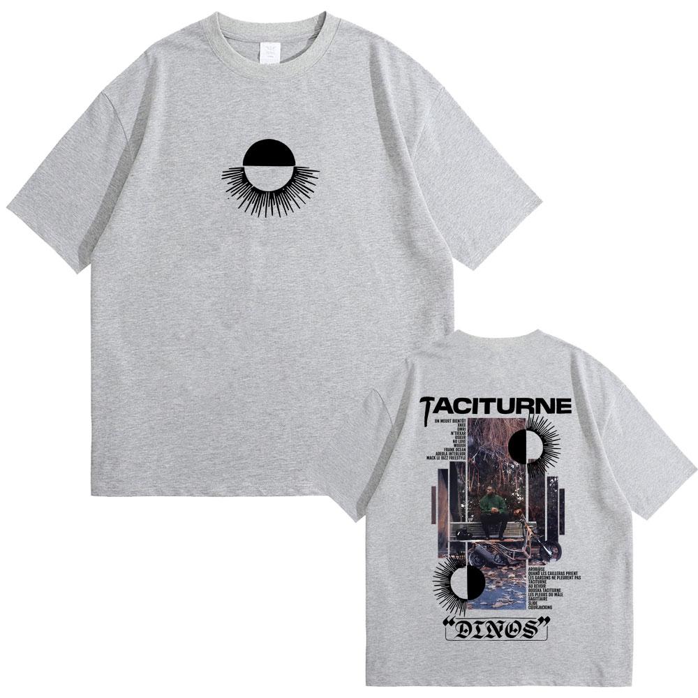 Rapper Dinos Taciturne Merch Tshirt Men Women Hip Hop Fashion Oversized Short Sleeve T Shirts Male Casual Retro Cotton Tshirts