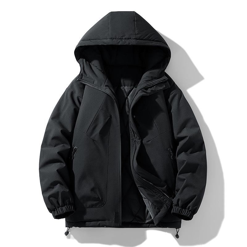 Men's Plus Size Casual Hooded Jacket - Windproof & Trendy for Spring/Autumn