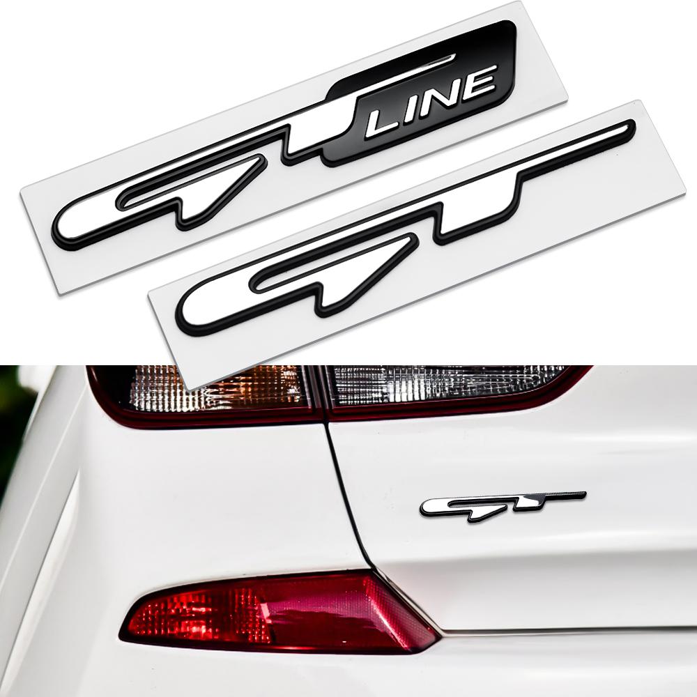 1Pcs 3D Chrome Car GT Line Sticker Emblem Logo For Kia GT Line Sportage Ceed Picanto K5 K3 Stonic Rio Soul Sedona Accessories