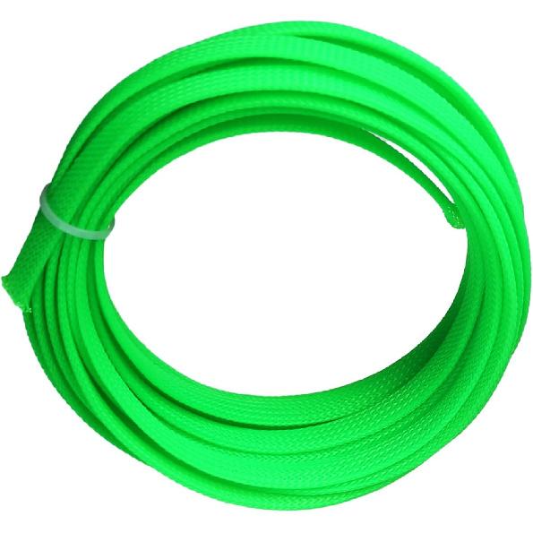 Othmro 5m/16.4ft PET Expandable Braid Cable Sleeving Flexible Wire Mesh Sleeve Fluorescent Green,for TV Audio PC Cords from Pets Chewing & Tearing