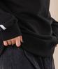 Ellamo French Terry Track Half-Zip Collar Oversized Sweatshirt [Black]