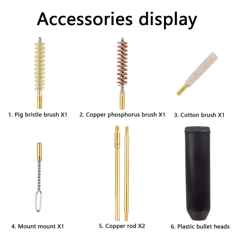 New Multipurpose 9Mm Pocket Size Pistol Professional Gun Cleaning Kit Hand Gun Hunting Rod Brush Cleaning Tools 7Pcs/Set