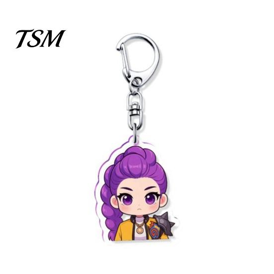 Long-lasting Keychain Pendant Witch Hunters Rich Character Modeling Lightweight Portable Key Gestures Chain Vibrant Color Anime Girl Charm Holder C