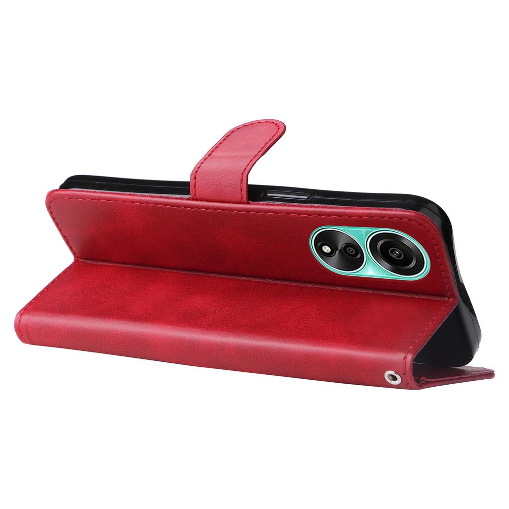 For Oppo A78 4G Zipper Pocket Wallet Stand Phone Case Anti-drop Calf Texture Cover