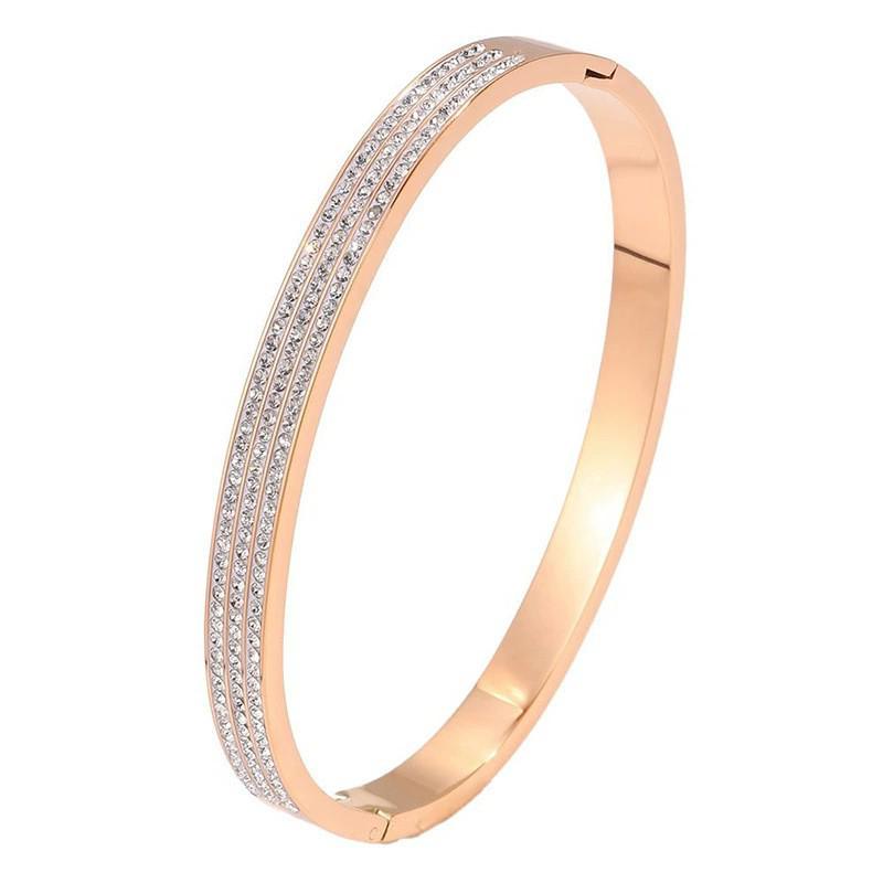 Starry Sky Full Diamond Titanium Steel Bracelet – Versatile, No-Fade Silver Women's Fashion Accessory