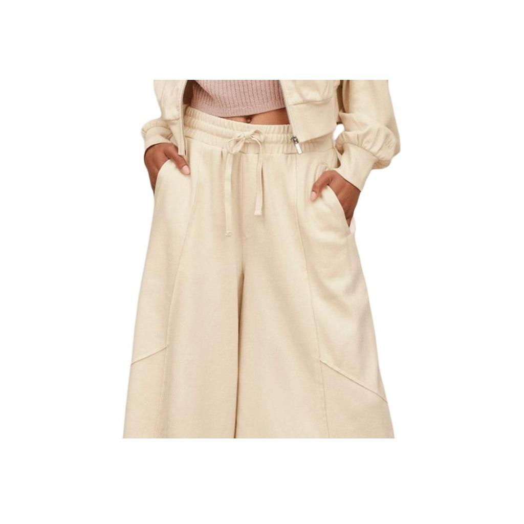 UGG FW25 Šněrovací elastický pas Široké nohavice Ležérní kalhoty Dámské kalhoty 1172211-CRM