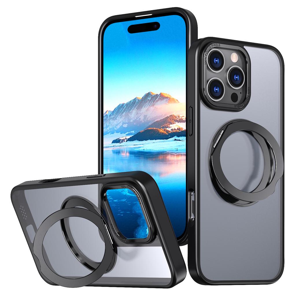 For iPhone 16 Pro Case TPU+Acrylic Kickstand Phone Cover Compatible with MagSafe