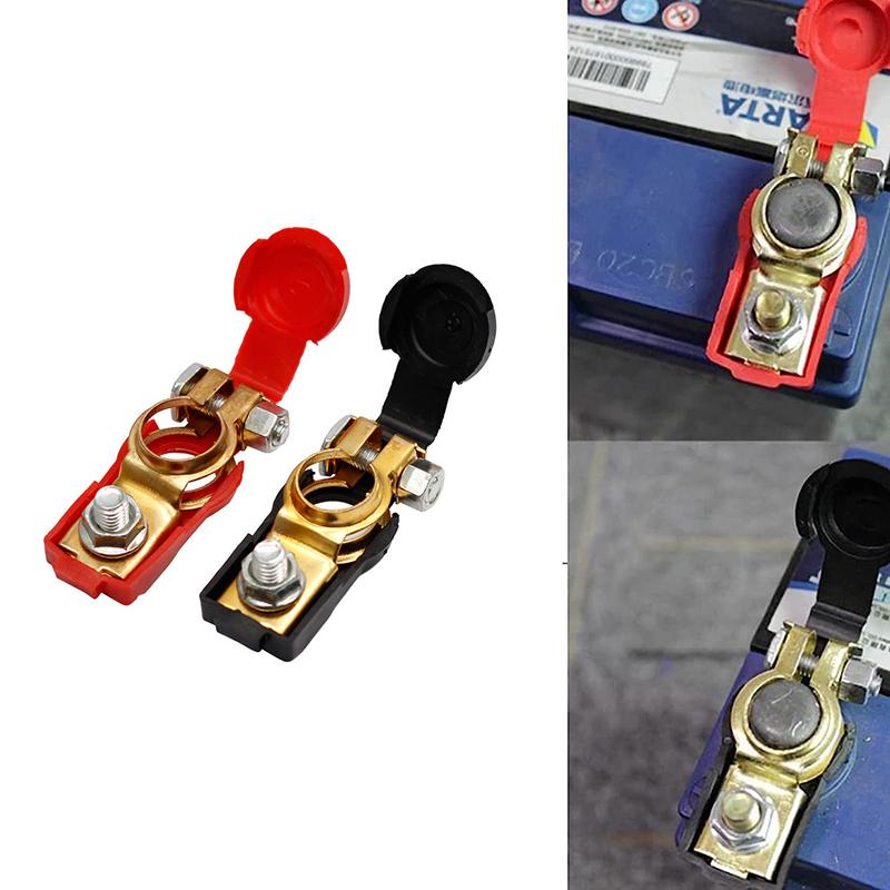 2 Stück Batterieklemmen Klemmen Negativ + Positiv Top-Pol Für Auto Wohnwagen Boot Motorrad Schnellverschluss Abheben Verbinder