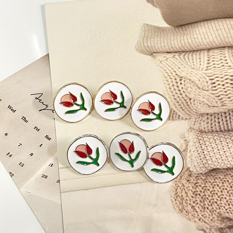 

Универсальные пуговицы для пальто Цветы Пуговицы-тюльпаны Пуговицы для свитера/куртки Сердце Квадрат Бант Пуговицы для костюма 10pcs золотой