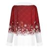 Women's Fashionable Casual V-Neck Christmas Print Long-Sleeved Top