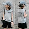 Girls' Summer Color Block Vest Set 2026 - Korean Style Sleeveless T-Shirt Two-Piece for Medium & Large Children
