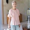 Mid-Aged Women's Lyocell Blend Short Sleeve Blouse