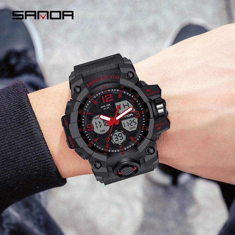Sanda Tactical Luminous Waterproof Mountaineering Watch for Men - Multifunctional and Sporty
