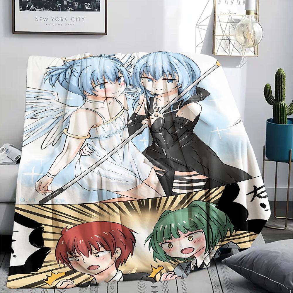 1PC Assassination Classroom Print Flannel Blanket, High quality All Seasons, Home Decor, Warmth and Comfort, Perfect for Christmas Gifts