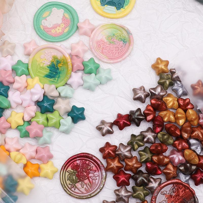 100pcs Colorful Star Wax for Sealing Seal Beads Wax Seal Stamp Set DIY Scrapbooking Material and Crafts Invitation Decoration 21