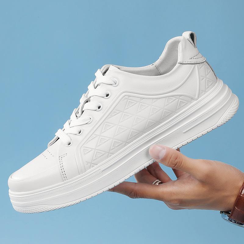 

Fashion New Men s Genuine Leather Sneakers Casual Sports Shoes Breathable Comfortable Walking Shoes Fashion Outdoor Slip Resistant Shoes 36 белый