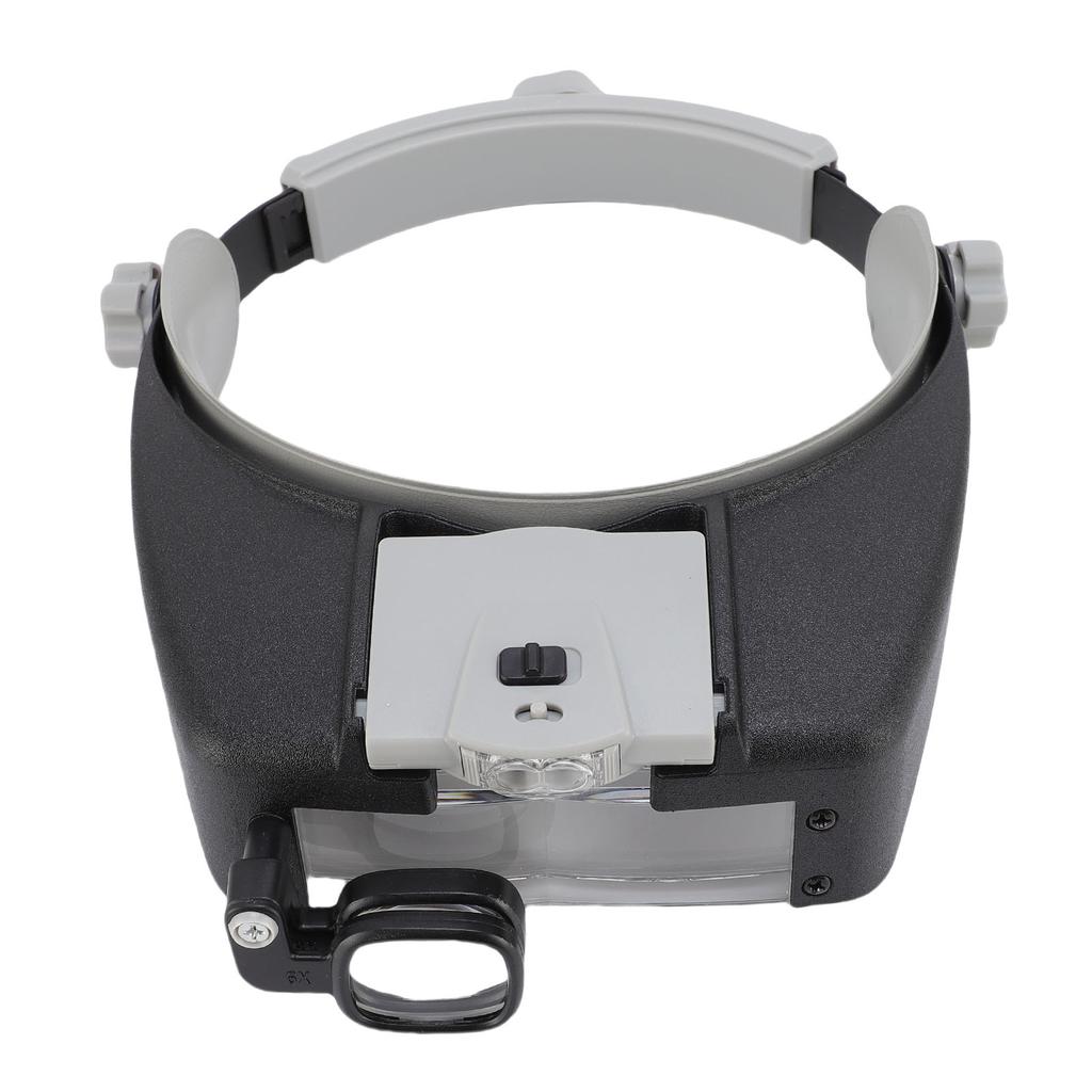 2 LED Head Mounted Magnifier Adjustable Magnifying Glass with Light for Hobbies Crafts Watch Repairs