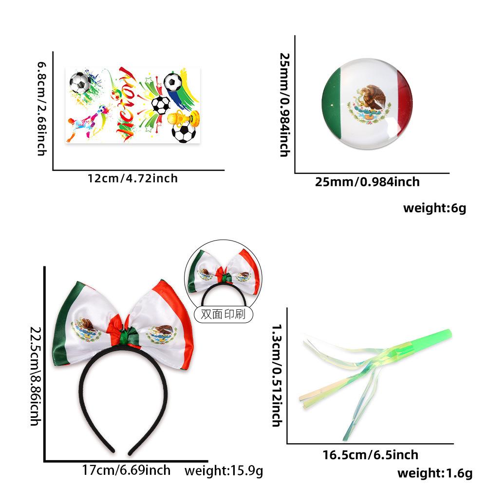 World Football Match Cheer Set, Multi-Country Flag Headband & Badge, Fans Cheering Accessories