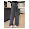 Herbst Vintage Gestreifte Lockere Damen Weite Hosen Knöpfe Frühling Hohe Taille Gerade Büro Voll Langes Hosen