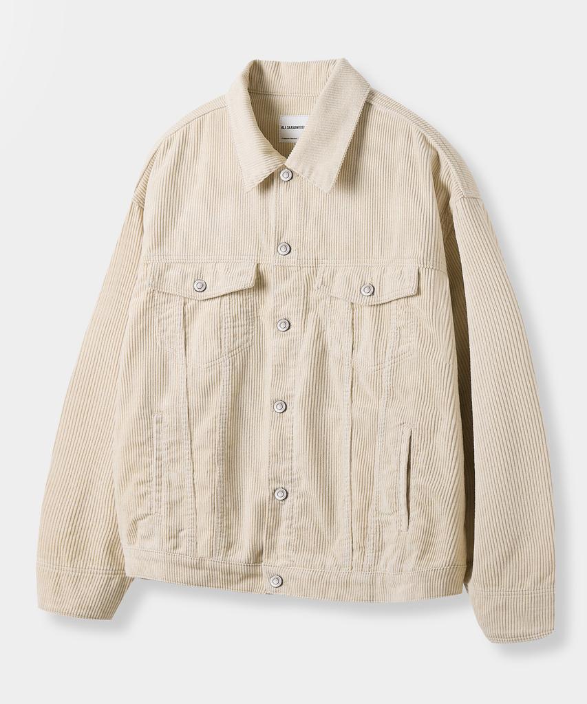 Dimitri Black Asi Og Essential Trucker Jacket_Corduroy Ecru