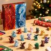 Educational Countdown Calendar Christmas Dragon Advent Calendar, 24 Days 2D Flat Acrylic Ornaments for Kids Fantasy Hanging Pendants Wall Window Tree