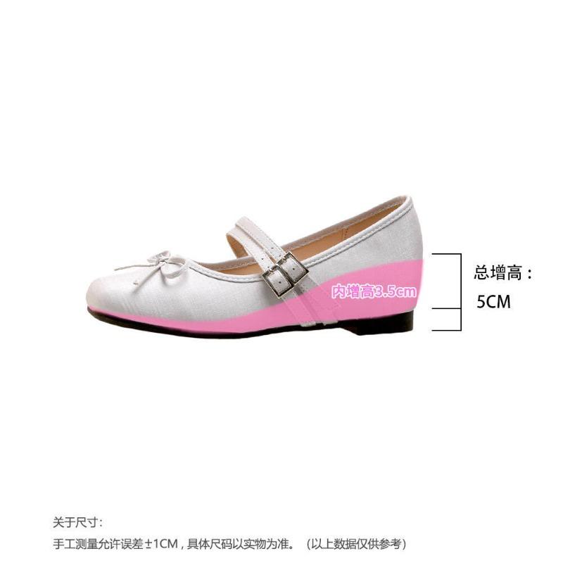 5 inner height increase silver single shoes women's autumn new square head bow light mouth summer word belt Mary Jane