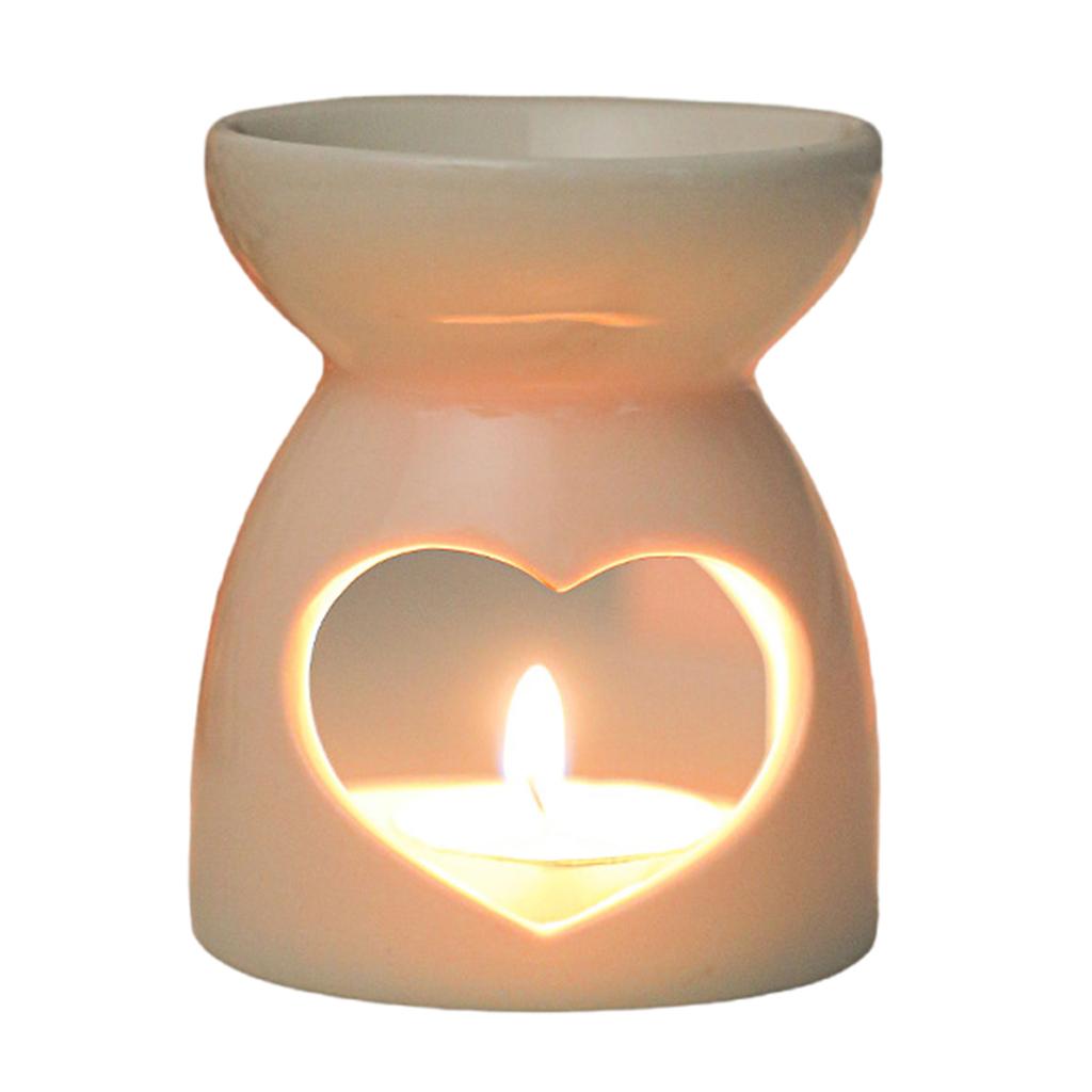 Ceramics Hollowed Out LOVE Florals Essential Oil Burners Tealight Candle Holder Aromas Diffuser for Elegant Home Decors