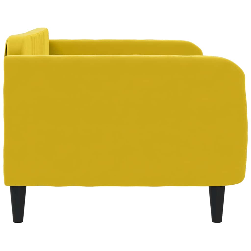 Vidaxl Sofa with Sleeping Function, Yellow, 100X200 Cm, Upholstered In Velvet