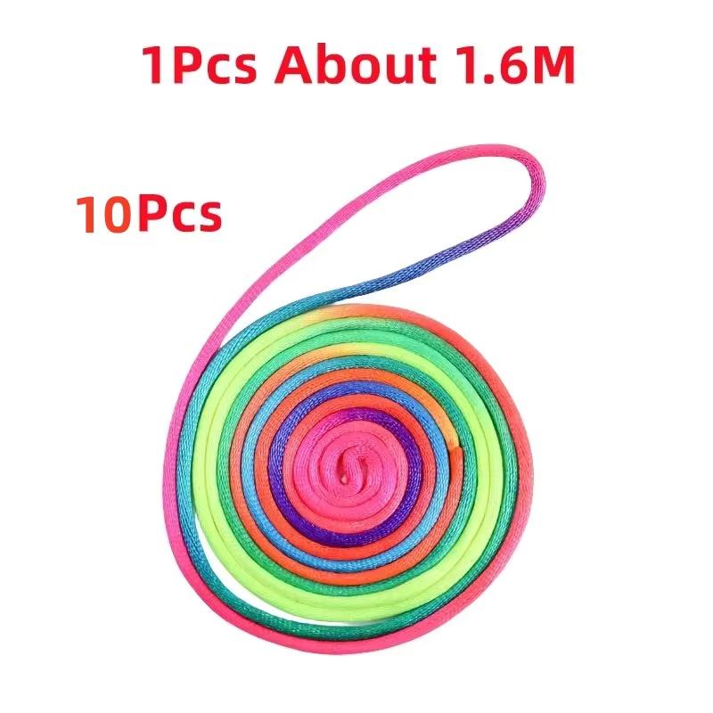 

10Pcs Rainbow Color Cradle String Finger Games Classic Rope Thread Toy Ropes Hand String Puzzle Game Create Toy Supplies