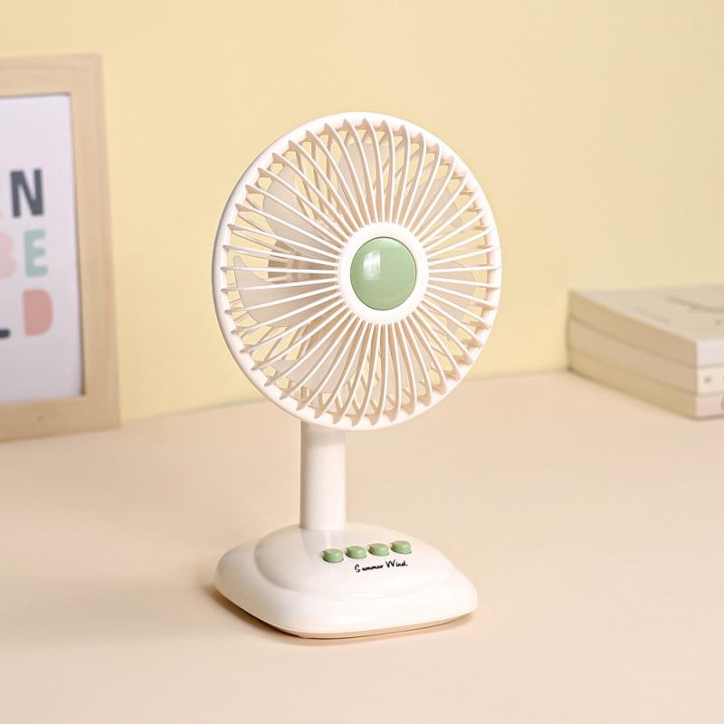 

Retro USB Rechargeable Night Light Desktop Fan for Dorm or Office 130x106x207mm