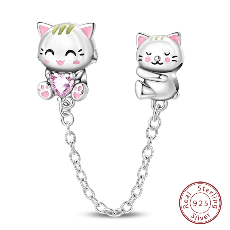 Copper Charms Beads Forever Love Heart Shaped Bow Family Charms Dangle For Bracelet Woman Diy Jewelry Gift