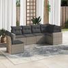 VidaXL Garden Lounge Set 6 Pcs with Grey Cushions Wicker 3219020