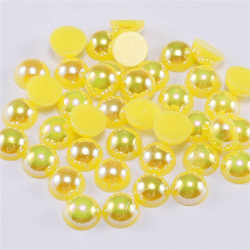 Beads Flat Scrapbook DIY Clothing Accessories Jewelry Imitation Pearl Back Cabo Nail Art Half Round