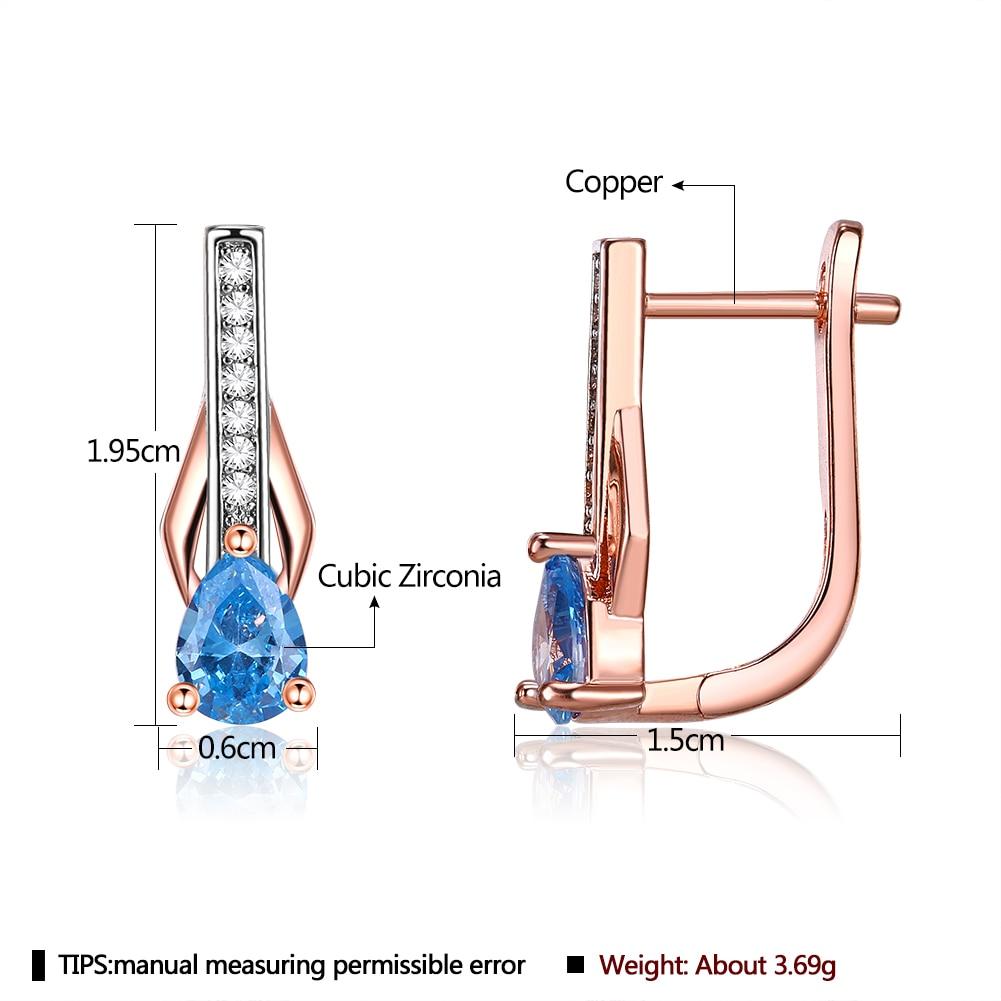 Umcho Rose Gold Earrings Fashion Simple Navy Large Zircon Party Earrings