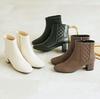 Stiefel, kurz, klobiger Absatz, gesteppt, V6283AW, Elfenbein [Vivian], Damen, 5,5 cm, S(22,0-22,5)