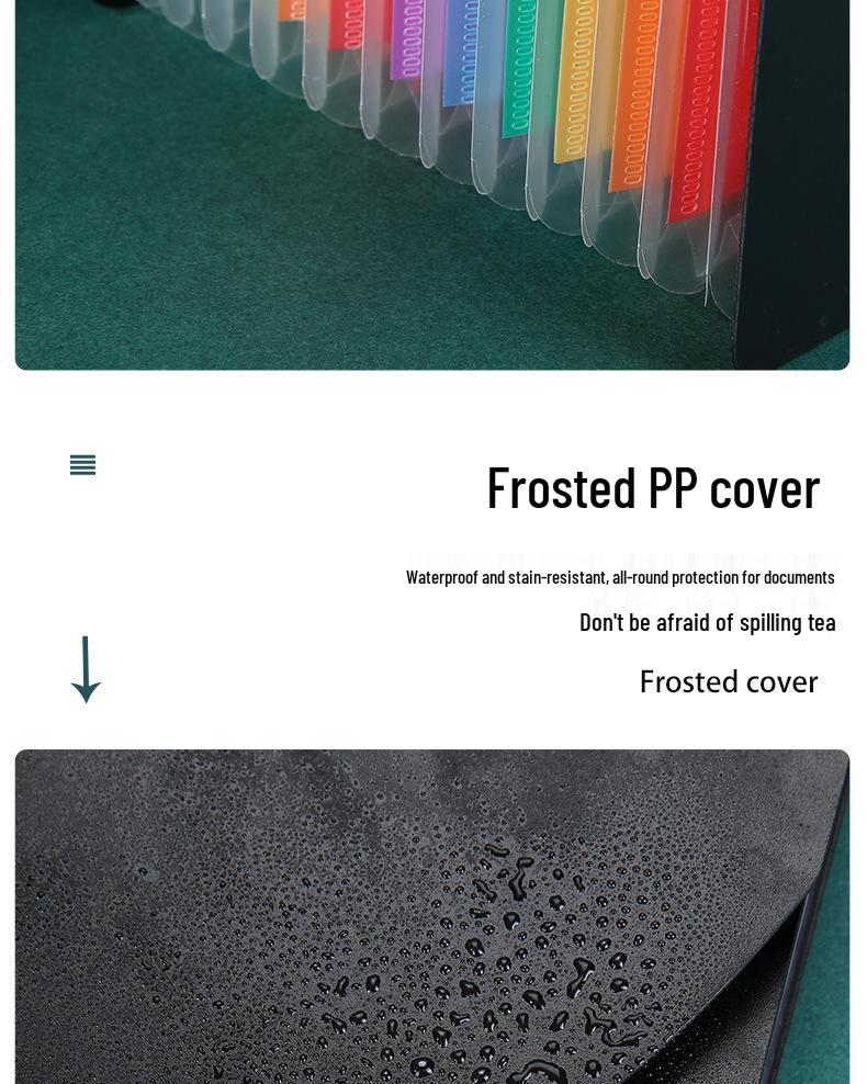 A4 Accordion File Folder with 25 Pockets, Color Inner Pages, and Lanyard Flap (PP Material)