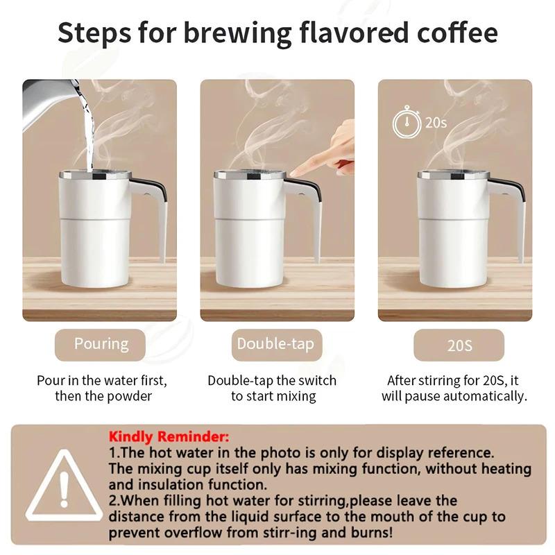 Xiaomi Taza Mezcladora Automática Eléctrica para Café de 380ML, Taza Mezcladora de Café Impermeable IP67, Carga USB, Pantalla Digital, Taza Magnética Automática